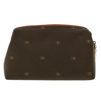 Shop Valentino Garavani Brown Leather Clutch Bag ()