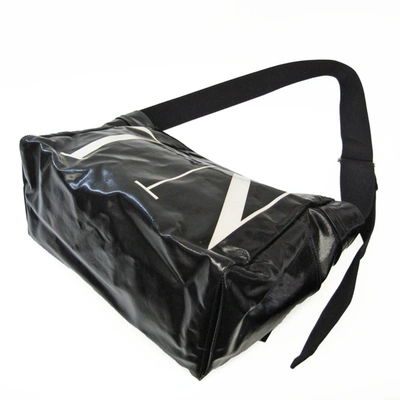 Shop Valentino Garavani Vltn Black Canvas Shoulder Bag ()