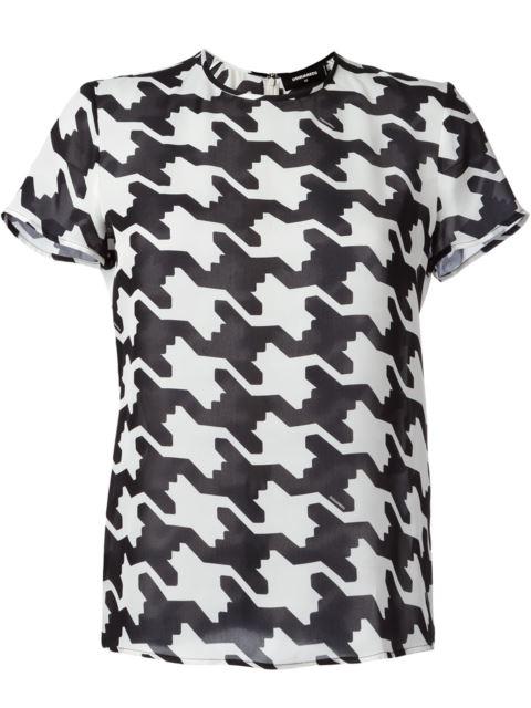 Dsquared2 Houndstooth Print T-shirt | ModeSens