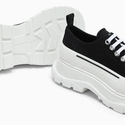Shop Alexander Mcqueen Black/white Tread Slick Shoes