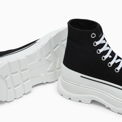 Shop Alexander Mcqueen Canvas Tread Slick Boots In Black