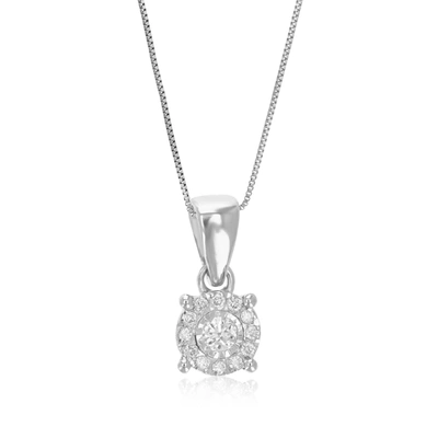 Vir Jewels 1/10 Cttw Lab Grown Diamond Circle Pendant Necklace .925 Sterling Silver For Women 1/4 Inch With 18 In Silver