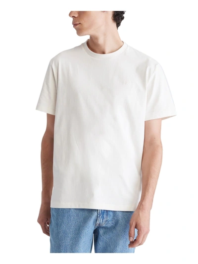 Shop Calvin Klein Mens Cotton Crewneck T-shirt In White