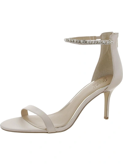 Shop Jewel Badgley Mischka Landen Womens Glitter Ankle Heels In White