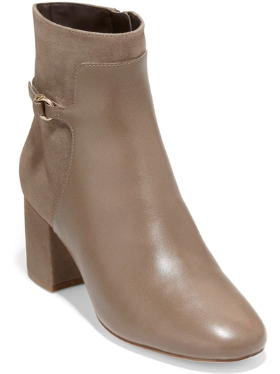 Shop Cole Haan Amalie Womens Leather Zip Up Ankle Boots In Beige