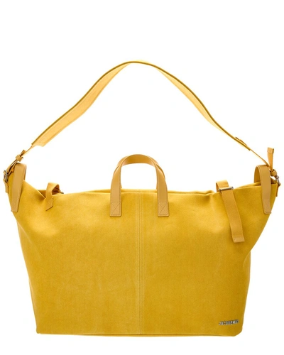 Shop Jacquemus Canvas Tote In Yellow