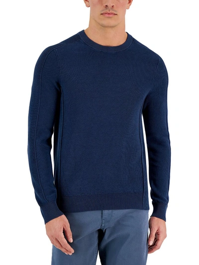 Shop Michael Kors Mens Knit Long Sleeves Pullover Sweater In Blue