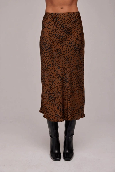 Shop Bella Dahl Bias Midi Skirt In Gold Dots Print In Brown