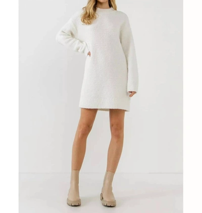 Shop English Factory Cozy Round Sweater Dress In White