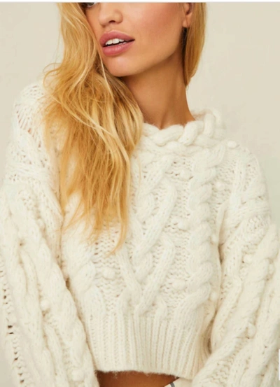 Shop Loveshackfancy Galiona Sweater In Snow In White