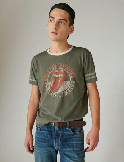 Shop Lucky Brand Men's Rolling Stones Established 1962 Tee In Green