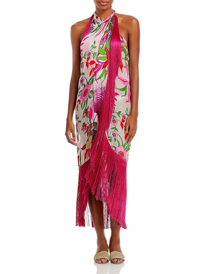 Shop Cult Gaia Bianca Womens Silk Blend Dress Cover-up In Multi
