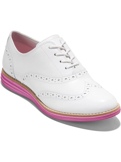 Shop Cole Haan Originalgrand Wng Ii Womens Leather Brogue Oxfords In White