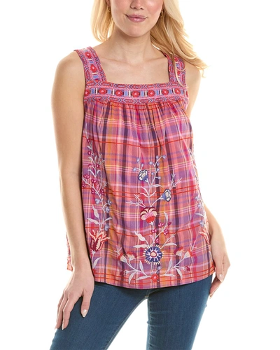Shop Johnny Was Piper Square Neck Tank In Pink