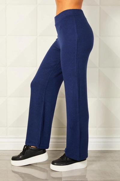 Shop French Kyss Soft Stretch Lounge Pant In Navy In Blue