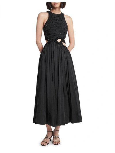 Shop Aje New Catara Womens Embellished Cut-out Evening Dress In Black