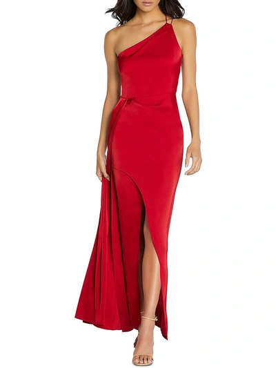 Shop Aidan Mattox Womens One Shoulder Long Evening Dress In Multi