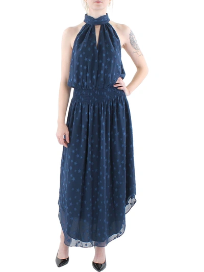 Shop Ramy Brook Grove Womens Chiffon Halter Maxi Dress In Blue