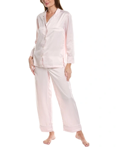 Shop Natori Essential Notch Pajama Set In Pink