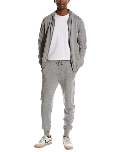 Shop Naadam 2pc Tipped Cashmere-blend Hoodie & Jogger Set In Grey