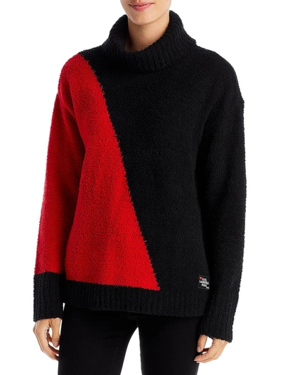 Shop Karl Lagerfeld Womens Cowl Neck Knit Pullover Sweater In Multi