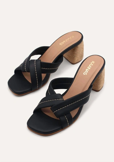 Shop Kaanas Arenal Chunky Band Heel In Black