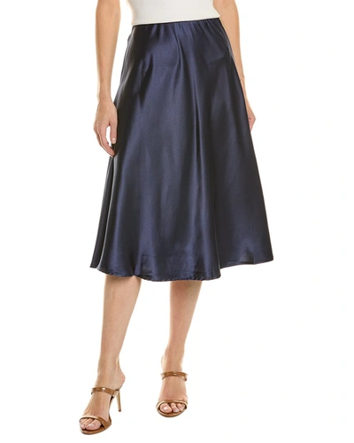 Shop Harper Satin Midi Skirt In Blue