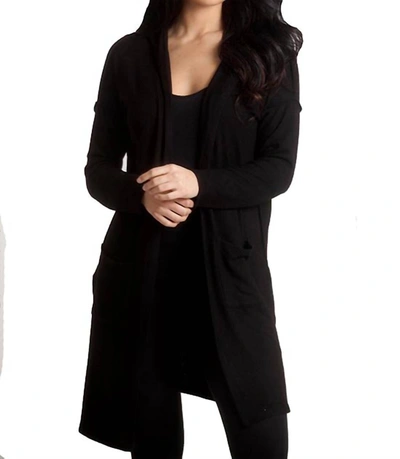 Shop French Kyss Supersoft Hooded Duster In Black