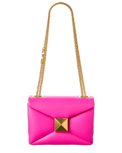 Shop Valentino One Stud Leather Shoulder Bag In Pink