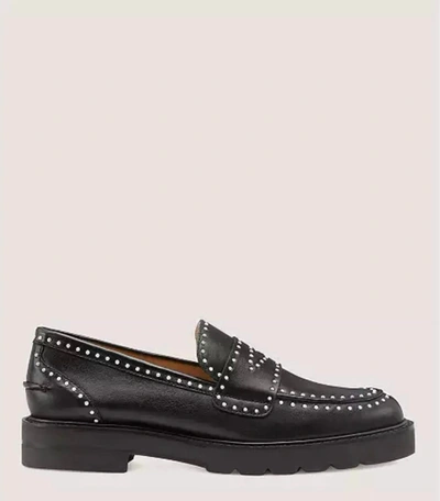 Shop Stuart Weitzman Womens Parker Lift Loafer In Leather/black In Multi