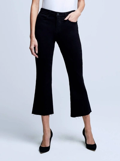 Shop L Agence Kendra High Rise Crop Flare Jean In Black