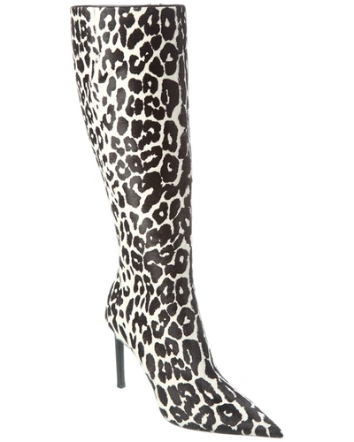 Shop Michael Kors Tatjana Runway Haircalf Knee-high Boot In Black