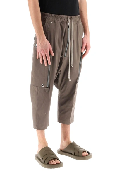 Shop Rick Owens 'bauhaus Bela' Cropped Cargo Pants In Organic Cotton