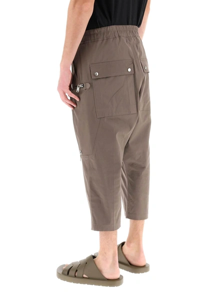 Shop Rick Owens 'bauhaus Bela' Cropped Cargo Pants In Organic Cotton
