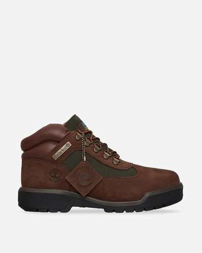 Shop Timberland Field Mid Lace Up Waterproof Boots Chocolate In Brown
