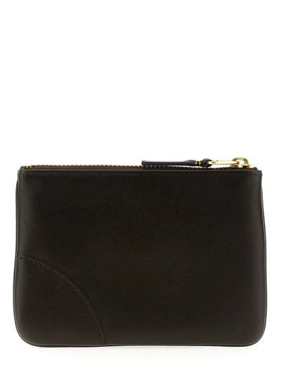 Shop Comme Des Garçons Logo Leather Wallet In Brown