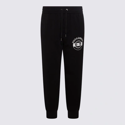 Shop Dolce & Gabbana Black And White Cotton Track Pants