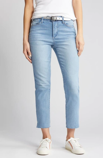 Shop Wit & Wisdom 'ab'solution High Waist Raw Hem Skinny Crop Jeans In Light Blue Artisanal