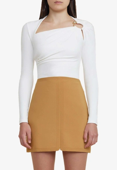 Shop Acler Anderston Asymmetric Top In Ivory