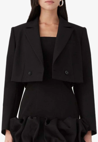 Shop Misha Annabeth Cropped Blazer In Black