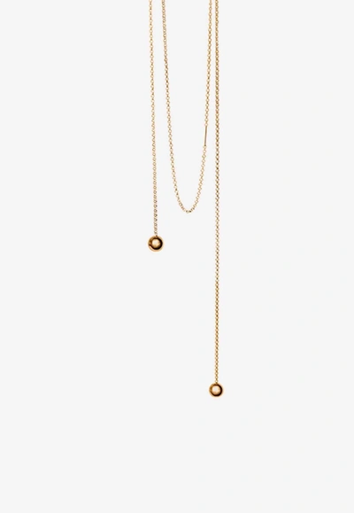 Shop Lie Studio Astrid Long Necklace In Gold