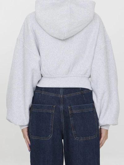 Shop Alexander Wang Cropped Hoodie In Cotton In White