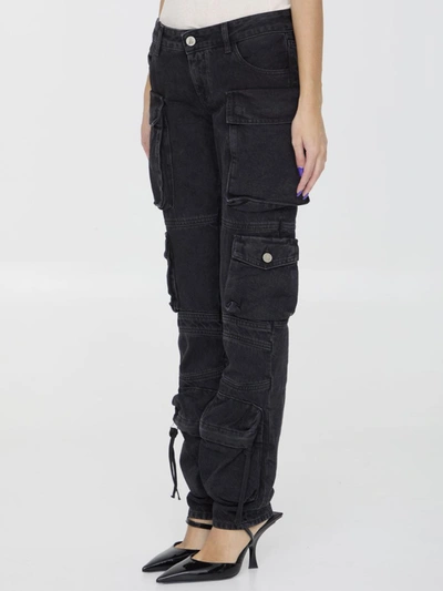 Attico Essie Flared Cargo Pants In Black
