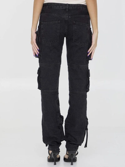 Attico Essie Flared Cargo Pants In Black
