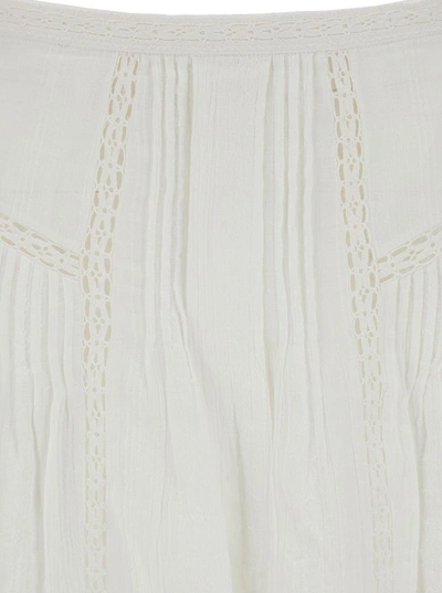 Shop Isabel Marant Étoile 'jorena' Mini White Asymmetric Skirt In Cotton Blend Woman