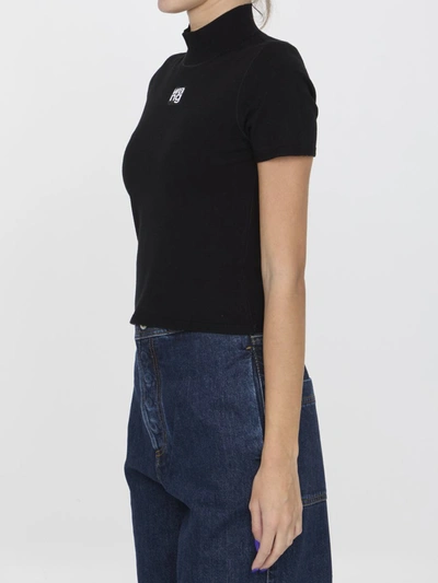 Shop Alexander Wang Knit Top With Logo In Black