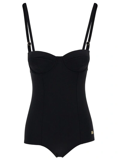 Shop Dolce & Gabbana Ocvnie Piece Swimsuit In Black