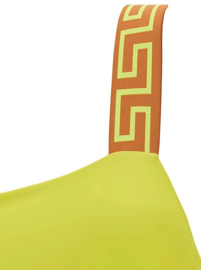 Shop Versace One Piece Swimsuit In Yellow
