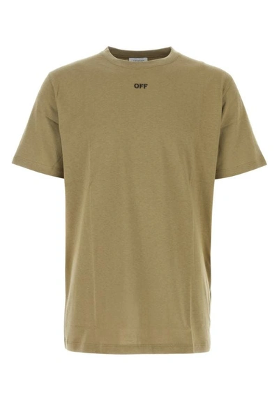 Shop Off-white Off White Man Army Green Cotton T-shirt