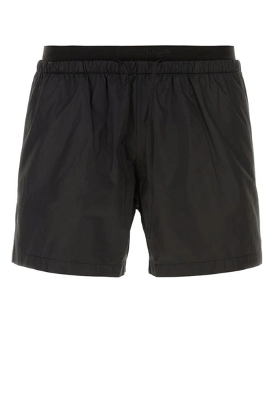Shop Off-white Off White Man Black Polyester Swimming Shorts